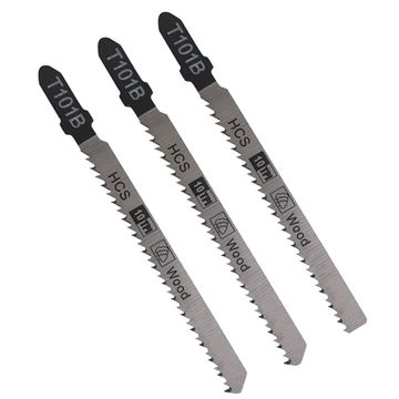 Dente totalmente retificado T101B HCS 10TPI T Shank Jig Saw Blade para corte de madeira e plástico 