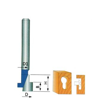 Bits de buraco de fechadura T Slot Lock Hole Router Bit para ferramenta de corte de madeira 