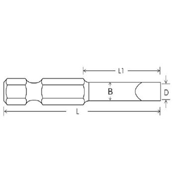 Bits com fenda para chave de fenda de extremidade única