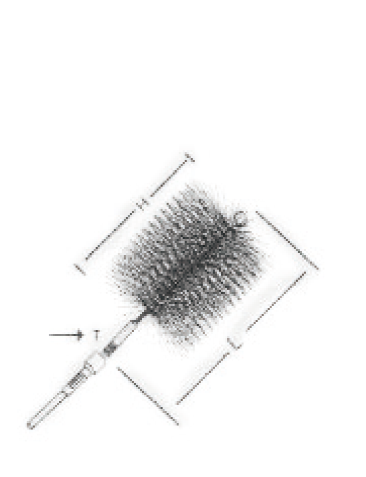 Escova de chaminé - fio de aço com aba quadrada